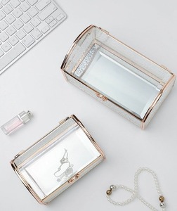 Durable Metal And Glass Jewelry <b>Box</b> With <b>Strong</b> Frame And Smooth Edges For Safe Storage Use - Product Image 1