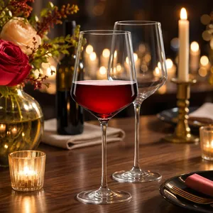 Copas de Vino de Borosilicato Hechas a Mano de 430 ml, Libres de Plomo, Transparentes, con Tallo, para Vino Tinto y Blanco, Reutilizables, Venta al Por Mayor - Product Image 6