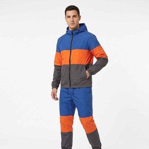 Lightweight Highlighted Line Streetwear Tracksuit 2 Piece <b>Jacket</b> and Pant Crinkle Nylon Reflective Windbreaker Tracksuit Men - Product Image 2