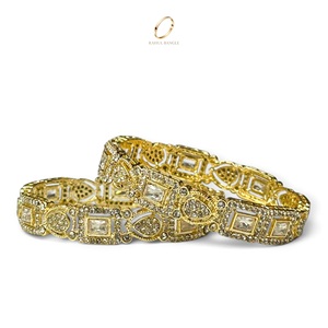 Collection de Bracelets Élégants en Zircon de Qualité Supérieure pour Mariages Indiens, Plaqué Or, Vente Directe d'Usine à Prix de Gros - Product Image 5