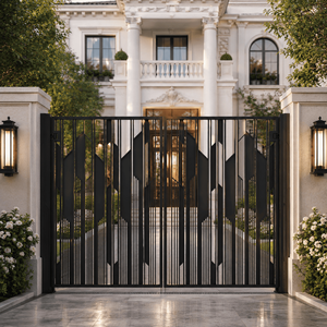 Modern Double-Lef Iron Gate Hot Dip Galvanized Rust-Resistant Durable & Easy Assembly - Product Image 4