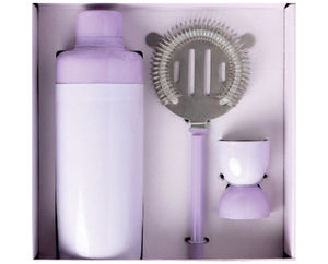Ensemble de barware 3 pièces bicolore avec shaker à cocktail, passoire et doseur double face en acier inoxydable moderne - Product Image 1