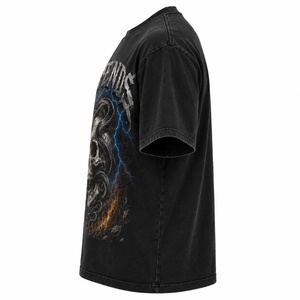 <b>Gothic</b> Skull Snake Print Men's O-Neck Short Sleeve T-<b>Shirt</b> Regular Fit Cotton Jersey with custom logo - Product Image 3