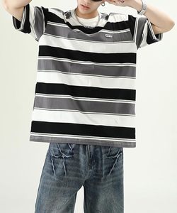 T-shirt décontracté à manches courtes imprimé et rayé pour homme 2026 – Col rond tendance 100 % coton respirant et écologique, coupe classique - Product Image 6