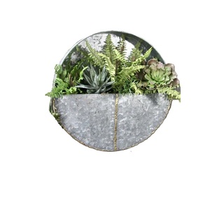 Jardinières murales en métal galvanisé de qualité supérieure pour jardins intérieurs et extérieurs, pots à fleurs ronds demi-lune suspendus, décoration - Product Image 3