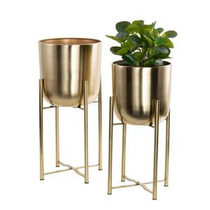 Linea Exports Inc - Jardinières en métal avec finition émaillée, durables, légères, design classique, pour l'intérieur et l'extérieur, décoration de jardin et de maison - Product Image 1