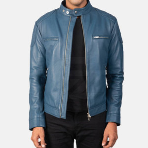Servicio OEM, Chaqueta de Cuero para Hombre, Piel de Vaca, Cuello Alto, Tela Premium, Chaqueta Casual de Invierno, Transpirable y Ecológica para Venta en Línea - Product Image 1