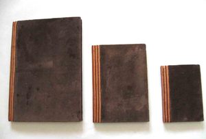 High Quality Customization Logo Hard Cover Cream Colour Paper With Brown Velvet With Matching Spine As Cover Hard Cover Notebook - Product Image 3