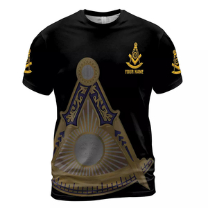 T-shirt vintage pour hommes avec logo maçonnique, motif carré et compas, haute qualité, sur mesure, manches courtes - Product Image 1