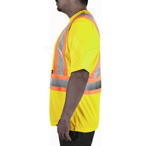 T-shirt de sécurité haute visibilité jaune avec bandes réfléchissantes, vêtements de travail, usage industriel - Product Image 5