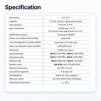 PM1733 MZWLJ3T8HBLS-00007 Hard Drive SSD U.2 3.84TB SSD PCIe 4.0 NVMe 6GB/s 2.5in Enterprise SSD Server Pusat Data