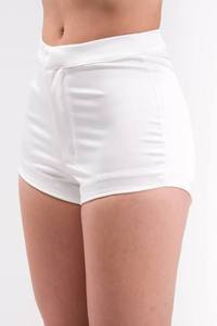 Shorts Blancos de Satén para Mujer con Ribete Negro, Cintura Elástica, Corte Holgado, Estilo Casual, Cintura Media, Tela Transpirable, Shorts para Hombre - Product Image 6