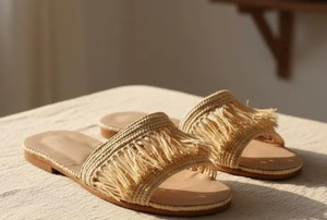 Sandales compensées en raphia faites à la main : Chaussures d'été marocaines, mocassins en raphia faits à la main pour hommes - Chaussures de mariage pour hommes - Product Image 2