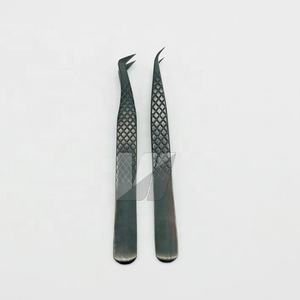 Pince à épiler professionnelle de haute qualité, durable, avec poignée diamantée noire, logo personnalisé, en acier inoxydable, pointe fine pour cils - Product Image 4