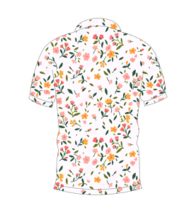 เสื้อโปโลผู้ชายสีขาวพิมพ์ลายดอกไม้ขนาดเล็กแขนสั้นลำลองแฟชั่นฤดูร้อน - Product Image 5