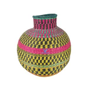 Vase de table en jonc de mer et jacinthe d'eau naturels Vietrustic – Meilleur prix, fait main, moderne, rustique, écologique, durable, pour la décoration du salon - Product Image 1