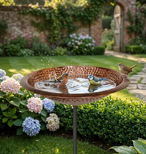 Vente flash - Bain d'oiseaux en cuivre de qualité supérieure avec support métallique, bol à eau durable pour l'extérieur, idéal pour les jardins, les cours et les patios - Product Image 5