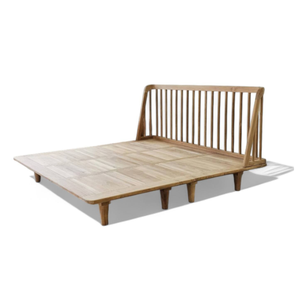 Minimalist Wooden <b>Bed</b> Frame <b>with</b> Solid Wood Headboard Stable Structure Easy Installation Home Bedroom Furniture - Product Image 4