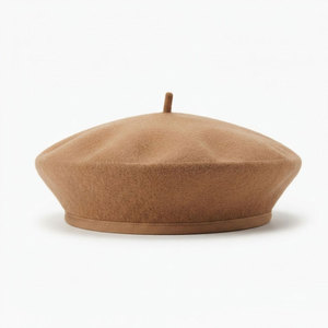 Elegant Wool <b>Beret</b> Hat Soft Felt French Style Winter Fashion Headwear Warm Everyday Streetwear Travel And Casual Wear - Product Image 1