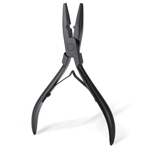 Logotipo personalizado 4,5 cm Forma de cubierta Diseño ergonómico Acero inoxidable y silicona Alicates para extensiones de cabello para extensiones de cinta - Product Image 1