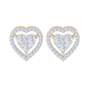 Luxury 14K Gold Diamond Heart <b>Stud</b> Earrings for Women Elegant Romantic Sparkling Fine Jewelry Wholesale Gift - Product Image 2