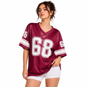 Trendy Polyester Breathable Plus Size Short Sleeve Summer Printed Striped Custom Color Sports Uniform American Football Jersey - Product Image 1