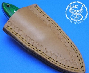 Cuchillo para Abrir Ostras de Acero de Damasco Premium con Mango de Madera y Logotipo Personalizado - Product Image 5