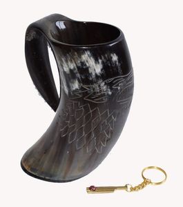 Tasse à bière vintage en corne, tasse à boire médiévale pour taverne, grande tasse en corne, tasse en corne naturelle, tasse en corne de style vintage - Product Image 3
