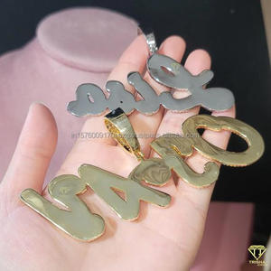 Personalized Moissanite Diamond " OTAY " Letter Pendant With Cuban Link Chain Fashion Jewelry - Product Image 4