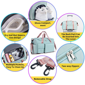 Sacs de sport d'été respirants en polyester pour la natation, le yoga, l'exercice et les voyages, avec compartiment séparé pour chaussures - Product Image 4