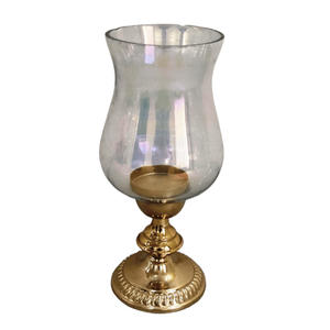 Elegante Portavelas de Vidrio con Acabado Dorado Hecho a Mano para Decoración de Mesa de Boda y Fiestas, Accesorio de Decoración para el Hogar - Product Image 5