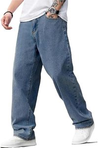 Pantalones Vaqueros de Mezclilla Rectos de Cintura Media para Hombre, Estilo Vintage, Ajustados, con Bolsillos, Ligeramente Elásticos, de Pierna Ancha, Largos - Product Image 4