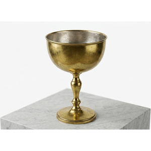 Copa de Vino Vintage Sólida al por Mayor con Acabado Dorado, Estilo Medieval, Copa de Champán Ceremonial para Bodas y Decoración del Hogar - Product Image 1