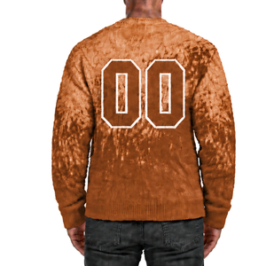 Pull en maille dégradé marron et blanc pour homme, col rond, manches longues, personnalisé, style streetwear décontracté, mode hiver, vente en gros - Product Image 2