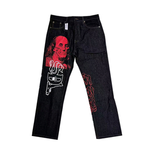 Collection High Street – Pantalon en jean épais délavé 365 g/m² en molleton SDL, coupe droite et large pour un style décontracté - Product Image 5