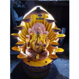 Fontaine murale Ganesha 2026 en polystone antique avec cascade et éclairage pour jardin extérieur - Product Image 3