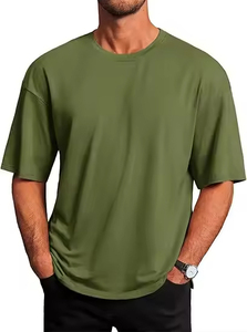 High Quality 100% Polyester Men's Oversized Short Sleeve T-Shirt with Front Custom Brand <b>Logo</b> Printing Summer - Product Image 3