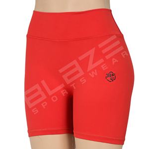 Blaze Fight Wear femmes plage Booty Shorts personnalisé taille haute Yoga Booty Shorts rouge chaud taille haute taille élastique Yoga Leggings - Product Image 3