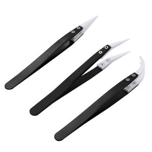 แหนบเซรามิกความแม่นยำสูง ป้องกันไฟฟ้าสถิต ด้ามจับสแตนเลส ทนทาน สำหรับงานอิเล็กทรอนิกส์และอุตสาหกรรม โดยบริษัท เดนตาวีกซ์ - Product Image 1