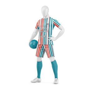 Ensemble de maillots et shorts de football pour équipe de club masculine avec logo personnalisé, 100% polyester, écologique, léger, respirant, séchage rapide, uniformes en mesh - Product Image 1