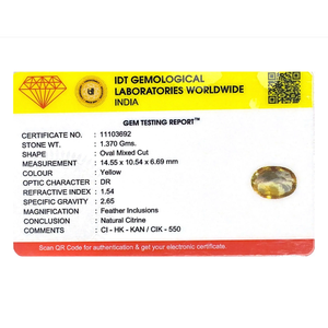 Natural Cat's Eye Citrine Loose Gemstone 6.85 Carat Certified Yellow 4mm - Product Image 4