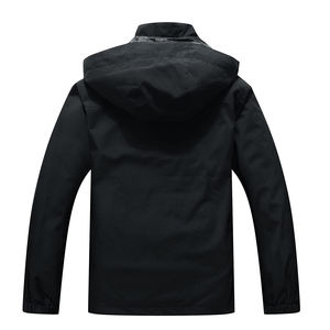 Chaqueta Cortavientos de Lona Personalizada para Hombre, Impermeable y Resistente al Viento, con Cuello Alto y Capucha para Correr, Chaqueta de Exterior Personalizable - Product Image 3