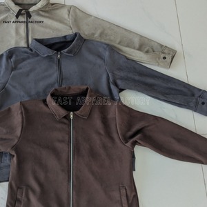 Veste zippée marron personnalisée pour hommes et femmes, respirante, avec logo imprimé sur mesure et fabrication OEM, manches longues. - Product Image 3
