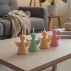Mini bougie décorative en forme d'ange – Décoration d'intérieur et article cadeau pastel - Product Image 2
