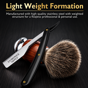 Navaja de Afeitar Recta Vintage Luminex Impex con Mango de Concha de Abulón y Acero al Carbono, Lista para Usar en Barberías y Salones - Product Image 5