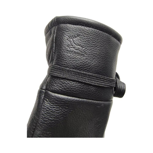 Leather <b>Mittens</b> Wrist Length Thermal Black <b>Wool</b> Lining Plain Winter Outdoor Daily Use - Product Image 3