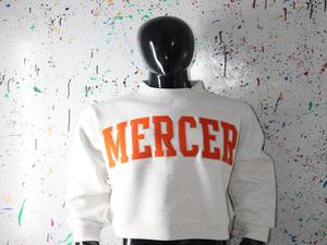 Sweat-shirt à col montant gris cendré MERCER, 100% coton, broderie appliquée ORANGE, col large, URBAN PRODUCTIONS - Product Image 3