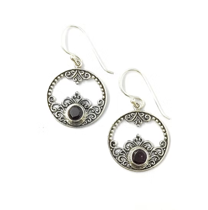 4.9 Grams <b>Black</b> Onyx Gemstone Silver <b>Dangle</b> <b>Earrings</b> Vintage Style 925 Sterling Silver Filigree Jewelry - Product Image 3