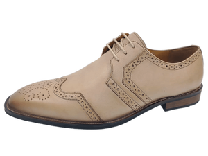 Chaussures Oxford en cuir véritable beige pour homme, bout pointu, à lacets, respirantes, style marche toutes saisons - Product Image 5