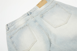 Jeans en denim vintage délavé à l'acide pour hommes, coupe large, style baggy, effet usé, en coton, pour fabricants sur mesure - Product Image 4